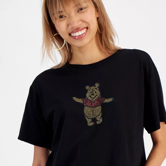 NWT Disney Juniors Winnie the Pooh Rhinstone Cotton Tee L - Picture 2 of 11